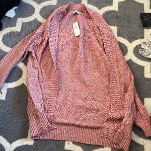 Pink and white cardigan